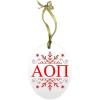 Alpha Omicron Pi AOII Holiday Color Snowflake Glass Christmas Ornament
