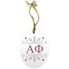 Alpha Phi Holiday Color Snowflake Glass Christmas Ornament