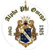 Alpha Phi Omega Round Christmas Shield Ornament