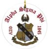 Alpha Sigma Phi Round Christmas Shield Ornament