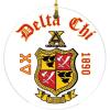 Delta Chi Round Christmas Shield Ornament