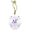 Delta Gamma Holiday Color Snowflake Glass Christmas Ornament
