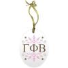 Gamma Phi Beta Holiday Color Snowflake Glass Christmas Ornament