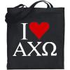 Greekgear Alpha Chi Omega I Love Tote Bags(Black)