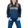 Greekgear Alpha Chi Omega Letterman Crewneck Sweatshirt(Navy Blue)