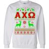 Greekgear Alpha Chi Omega Ugly Christmas Sweater Crewneck Sweatshirt(White)