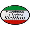 Happiness is Being Sicilian Oval Decal Sticker