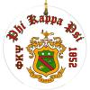 Phi Kappa Psi Round Christmas Shield Ornament