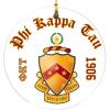 Phi Kappa Tau Round Christmas Shield Ornament