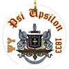 Psi Upsilon Round Christmas Shield Ornament