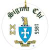 Sigma Chi Round Christmas Shield Ornament