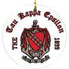 Tau Kappa Epsilon TKE Round Christmas Shield Ornament