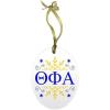 Theta Phi Alpha Holiday Color Snowflake Glass Christmas Ornament