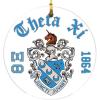 Theta Xi Round Christmas Shield Ornament