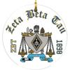 Zeta Beta Tau ZBT Round Christmas Shield Ornament