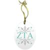 Zeta Tau Alpha ZTA Holiday Color Snowflake Glass Christmas Ornament