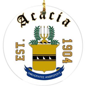 Acacia Round Christmas Shield Ornament