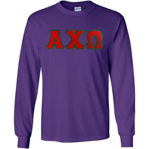 Alpha Chi Omega Lettered Long Sleeve Tee(Purple)