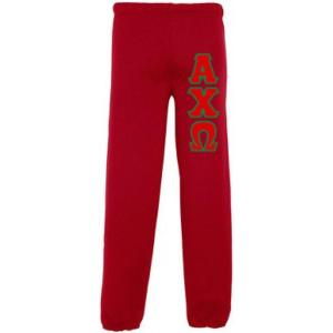 Alpha Chi Omega Lettered Sweatpants(Red)
