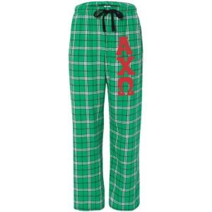 Alpha Chi Omega Pajamas Flannel Plaid Pant(Kelly Green)