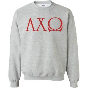 Alpha Chi Omega University Crewneck Sweatshirt(Light Grey)