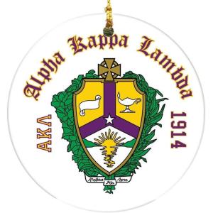 Alpha Kappa Lambda Round Christmas Shield Ornament