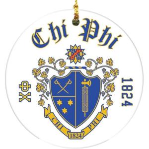 Chi Phi Round Christmas Shield Ornament