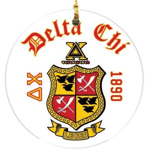 Delta Chi Round Christmas Shield Ornament