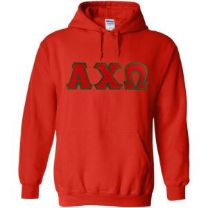 Greekgear Alpha Chi Omega Lettered Hooded Sweatshirt(Orange)
