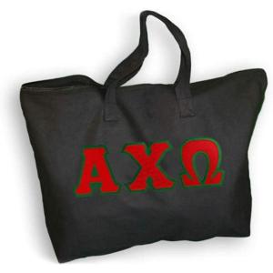 Greekgear Alpha Chi Omega Lettered Tote Bag(Black)