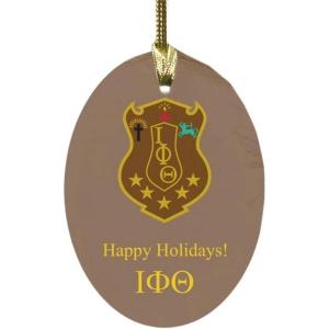 Iota Phi Theta Holiday Crest Oval Ornament