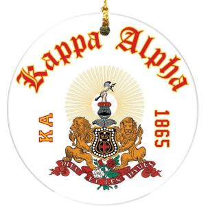 Kappa Alpha Round Christmas Shield Ornament