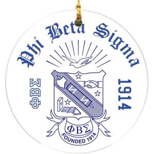 Phi Beta Sigma Round Christmas Shield Ornament