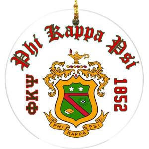 Phi Kappa Psi Round Christmas Shield Ornament