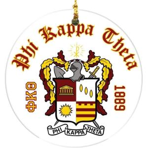 Phi Kappa Theta Round Christmas Shield Ornament