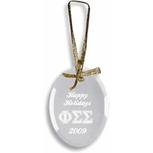 Phi Sigma Sigma Glass Ornament