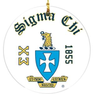 Sigma Chi Round Christmas Shield Ornament