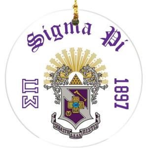Sigma Pi Round Christmas Shield Ornament