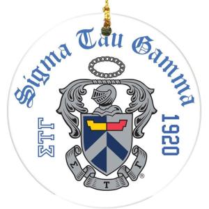 Sigma Tau Gamma Round Christmas Shield Ornament