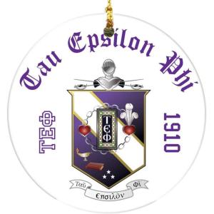 Tau Epsilon Phi Round Christmas Shield Ornament