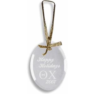 Theta Chi Glass Ornament