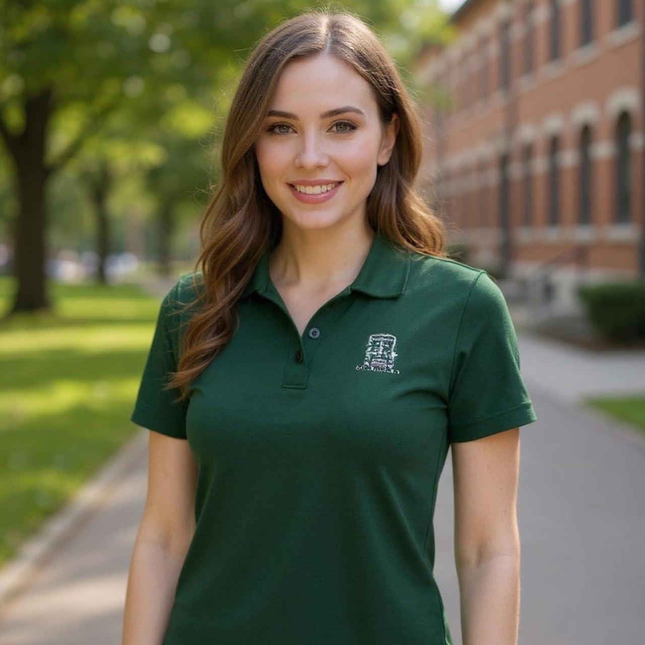 imageGreekgear Alpha Epsilon Phi Emblem PoloDark Forest Green