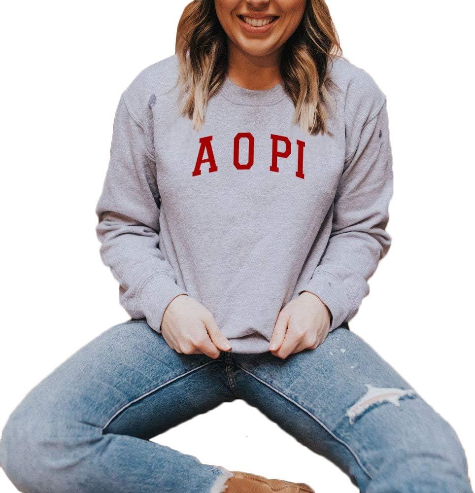 imageGreekgear Alpha Omicron Pi AOII Nickname College CrewLight Grey