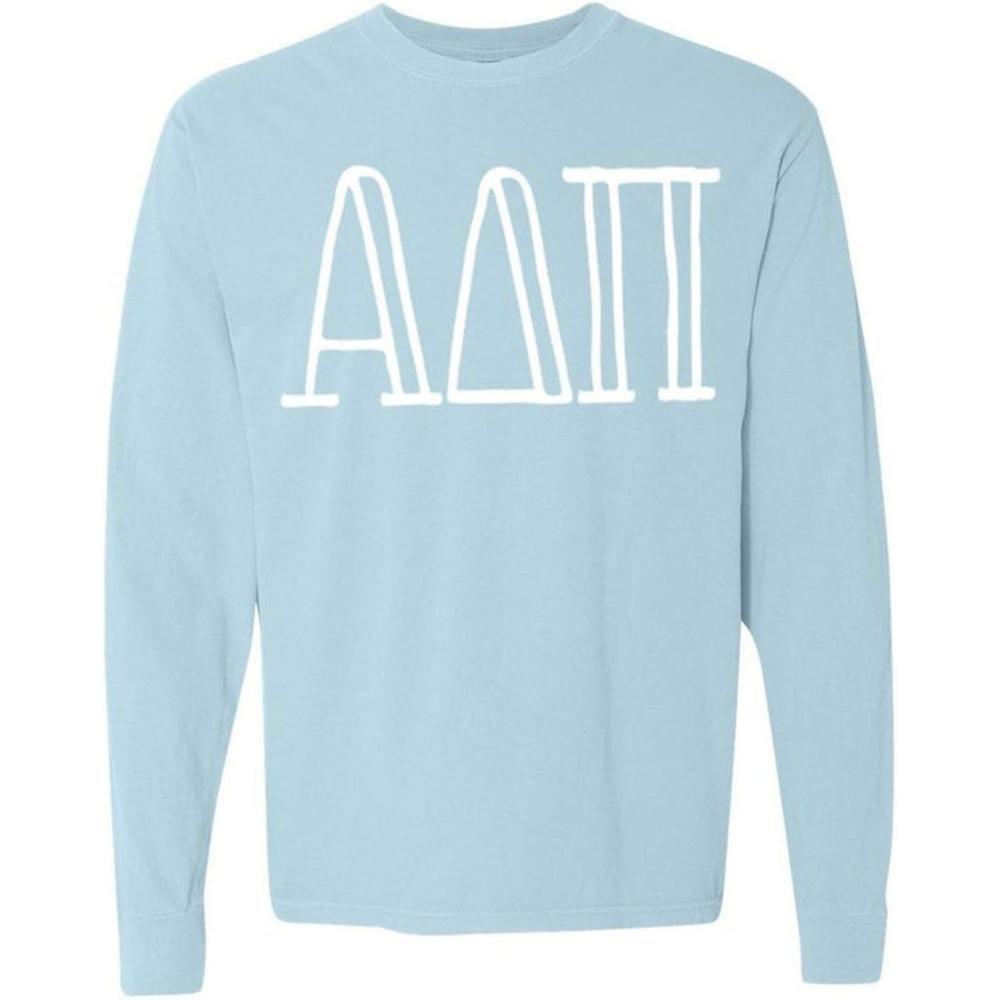 imageAlpha Delta Pi Greek Long Sleeve TShirtChambray