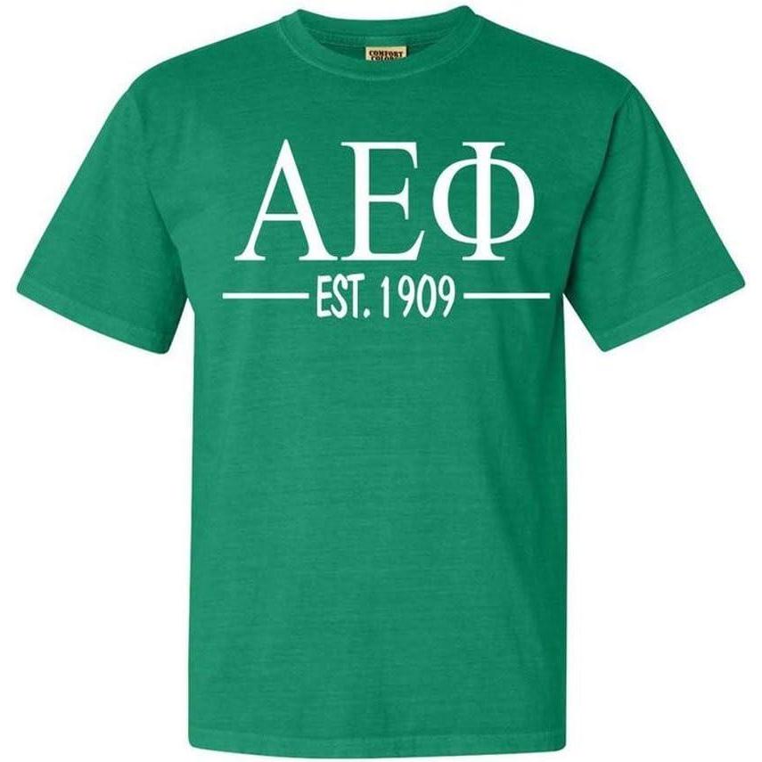 imageAlpha Epsilon Phi Custom Greek Lettered Short Sleeve TShirtGrass