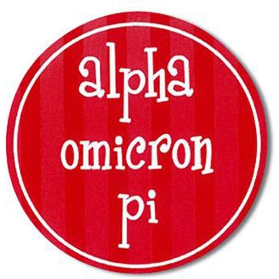 imageAlpha Omicron Pi AOII Bumper Stickers 4 Round