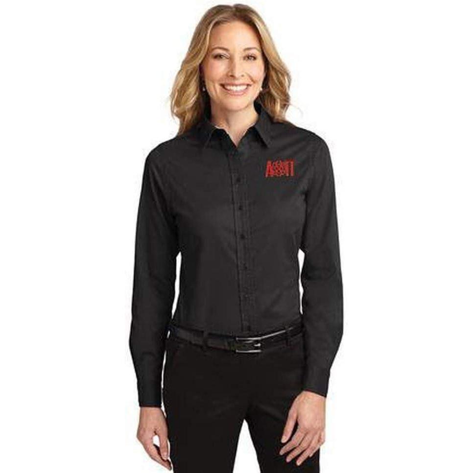imageAlpha Omicron Pi AOII Long Sleeve OxfordBlackLight Stone