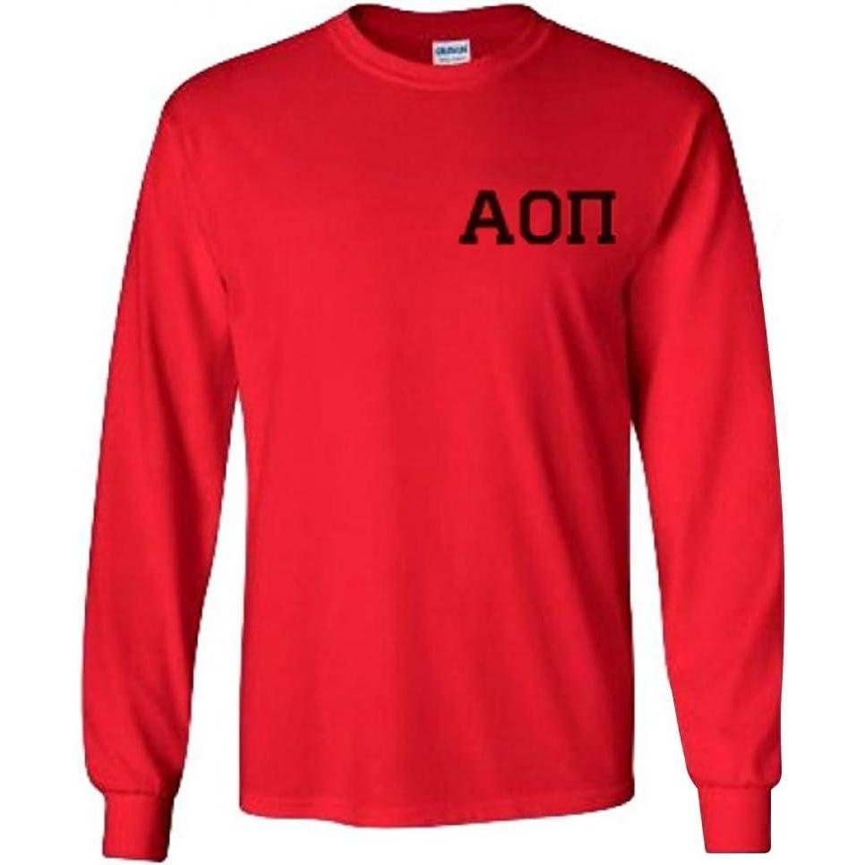 imageAlpha Omicron Pi AOII World Famous Crest Long Sleeve TShirtRed