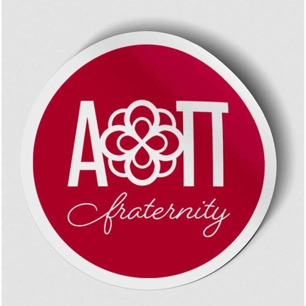 imageAlpha Omicron Pi Logo Round Decal BlackRed