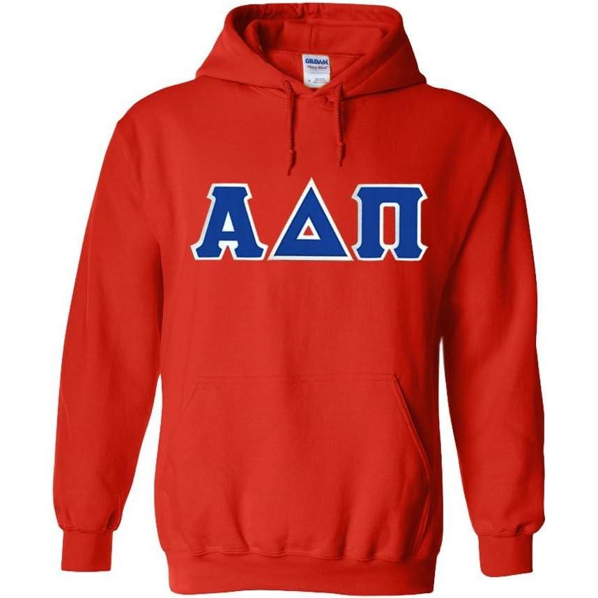 imageGreekgear Alpha Delta Pi Lettered Hooded SweatshirtOrange